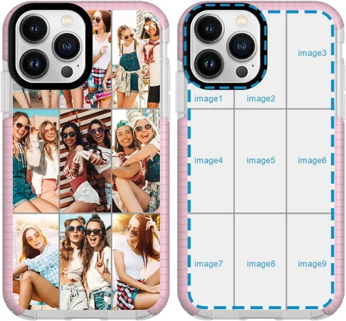 Vista 22 de Funda personalizada para iPhone 15 Pro Max personalizada con collage de múltiples imágenes, resistente a los impactos, funda protectora de TPU