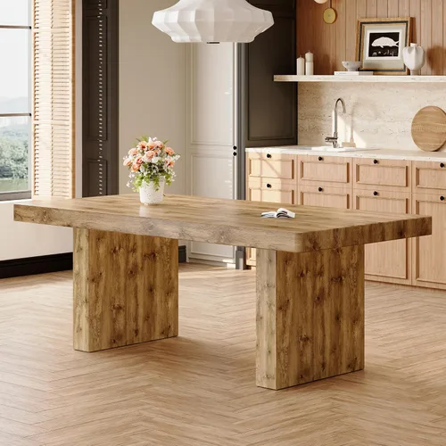 Vista 8 de Ebullient 63" Marble Dining Table, Modern White Dining Room Table