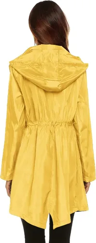 Vista 5 de Lomon - Chaqueta de mujer para la lluvia, impermeable y ligera, con capucha, para exteriores
