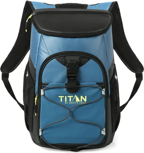 Vista 10 de Titan by Arctic Zone Backpack Cooler, Insulated Soft Sided Bag with Leak Proof Lining and Padded Straps, for Lunch, Picnic, and Travel, 24 Can Gris