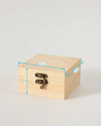 Vista 2 de Caja pequeña de madera de 8 piezas, caja del tesoro de madera sin terminar con tapas para manualidades (4.5 x 4.5 x 3 pulgadas)