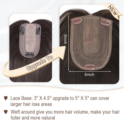 Vista 4 de UDU Toppers para el cabello para mujer, para adelgazar, pelo sintético, piezas de pelo para mujeres, múltiples capas, largo, lacio, ondulado