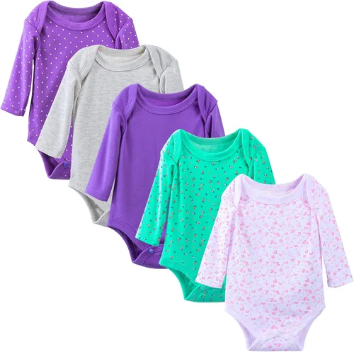 Vista 2 de Hakochia Conjunto de mamelucos y accesorios de manga larga para bebé niño o niña de 0 a 12 meses, 15 piezas