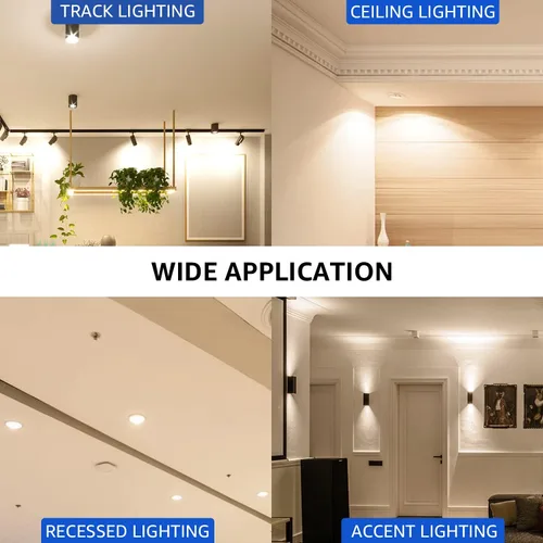 Vista 6 de MASTERY MART - Bombillas LED GU10, equivalentes a 50 W, 5,5 W regulables, cubierta de cristal completa, reflector de luz blanca suave de 2700 K