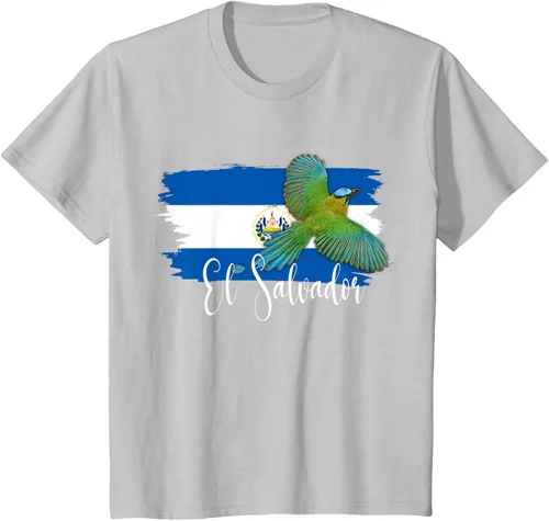 Vista 31 de Camiseta con la bandera de El Salvador, mapa de El Salvador, camiseta de Salvador para mujer, Negro