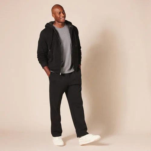 Vista 7 de Tienda Essentials Sudadera de vellón con capucha, con forro de sherpa y cierre completo de cremallera para hombre