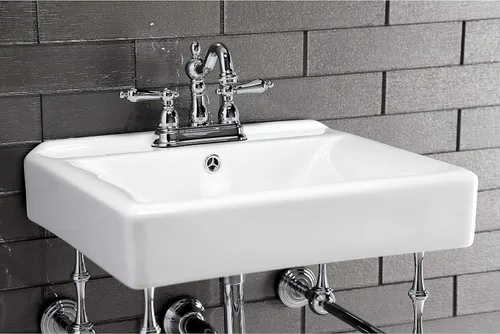Vista 5 de Kingston Brass KB1601AL Heritage - Grifo de lavabo central de 4 pulgadas con manija de palanca de metal, cromo pulido