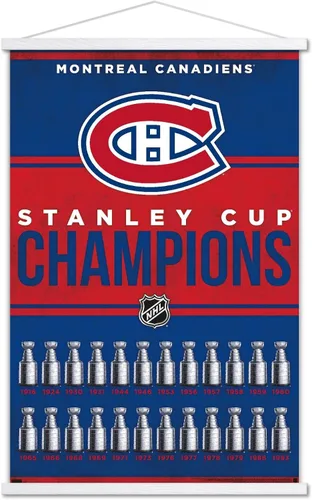 Vista 8 de Trends International NHL Montreal Canadiens - Póster de pared con marco magnético Juego de perchas de madera de haya y impresión de alta calidad