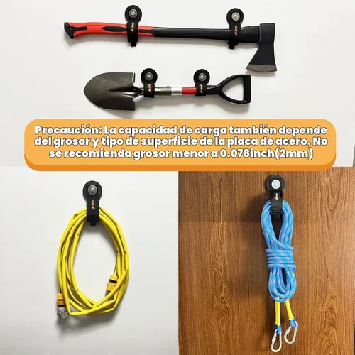 Vista 6 de Gancho Magnético de Alta Resistencia, Soporte Magnético para Herramientas, Ganchos Magnéticos para Cochera, Correa para Extensión de Cable, Cuerda