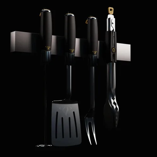 Vista 2 de HALO Prime Essential - Kit de parrilla de pellets Utensilios de cocina de acero inoxidable resistente Juego de herramientas para barbacoa