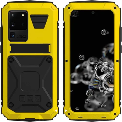 Vista 9 de Simicoo Compatible con Samsung S20 Ultra Metal Bumper Funda de silicona Militar a prueba de golpes resistente resistente Funda protectora de Negro
