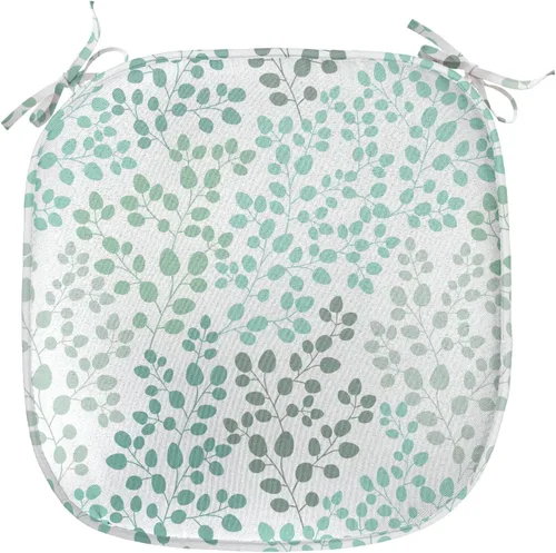 Vista 141 de Ambesonne Cojín de asiento para silla de flores, detalles florales con hojas y remolinos, estampado artístico romántico y vívido y vibrante