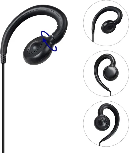 Vista 3 de Auricular Walkie Talkie giratorio con gancho en C de 1 cable