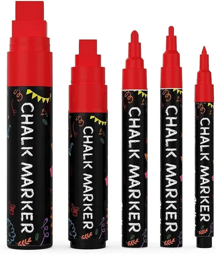 Vista 5 de Chalk Artist Bundle - 5 variedades blancas + 5 bolígrafos de tiza roja