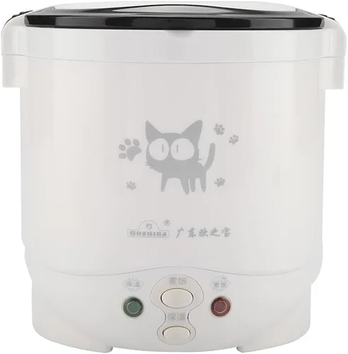 Vista 5 de 12V 100W 1L olla de arroz portátil eléctrica para el coche, vaporizador multifuncional de alimentos, blanco, revestimiento antiadherente