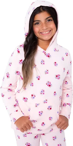 Vista 4 de BTween Paquete de 4 ropa deportiva y de descanso para niñas, sudaderas con capucha y pantalones deportivos, pantalones deportivos para niños