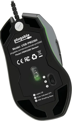 Vista 4 de Ratón para juegos de rendimiento enchufable - Sensor óptico PMW 3360 - Interruptores mecánicos de la serie D2F - Patas de ratón PTFE
