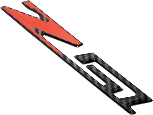 Vista 3 de Juego de par Corvette C7 Z51 Emblema de fibra de carbono, adhesivo de calcomanía de reemplazo para Corvette (Negro Rojo de fibra de carbono)