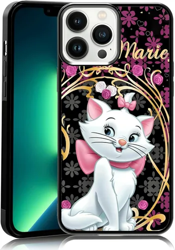 Vista 66 de Elegante funda de teléfono con diseño de gato Marie compatible con iPhone 11, funda de encaje dorado para iPhone, a prueba de golpes, rosa fucsia