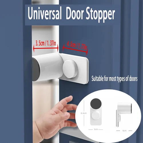 Vista 7 de CMINGJ Paquete de 4 topes de puerta ajustables para puerta, tope de puerta para puerta, protector de pellizco para dedos, tope de puerta giratorio