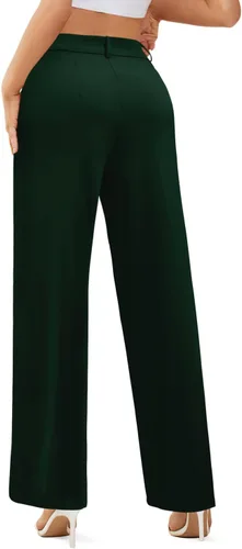 Vista 4 de onlypuff Womens Wide Leg Slacks High Waisted Pants Straight Long Work Business Trousers with Pockets