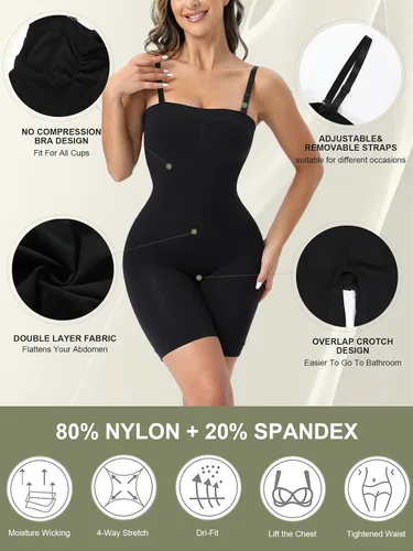 Vista 4 de Faja moldeadora sin tirantes, levantador de glúteos, mediados de muslo, moldeador de cuerpo para mujeres, debajo del vestido, control de abdomen