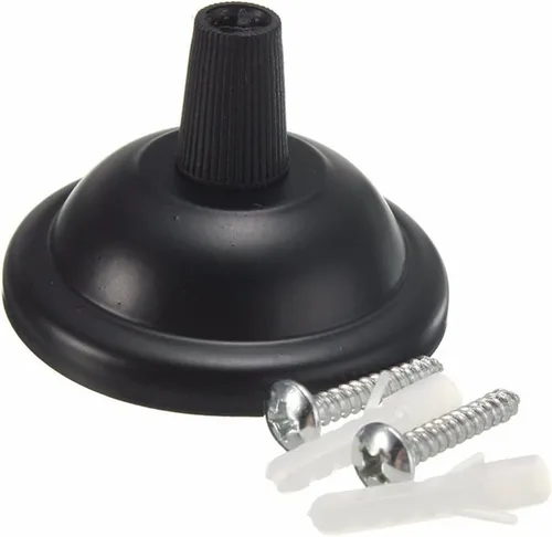 Vista 7 de Juego de 4 mini toldos de luz retro de 2.6 pulgadas de diámetro, placa de techo negra, base de chasis, accesorios de luz colgante