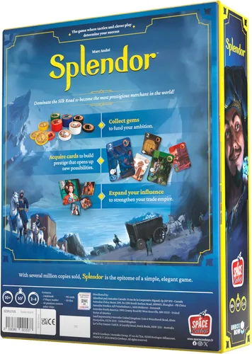 Vista 3 de Asmodee Splendor Juego de mesa - ¡Domina el arte de la riqueza y el prestigio! - Fascinante juego de estrategia de minería de gemas para niños