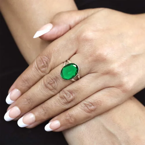Vista 3 de JEWELOPORIUM 99029_R - Anillo de plata de ley 925 hecho a mano para mujer, 12 x 16 pulgadas con piedras preciosas ovaladas, joyería para regalo