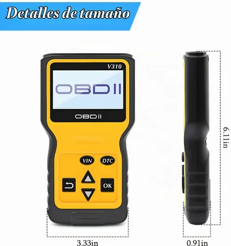 Vista 2 de Herramienta de escaneo OBD2 para auto, lector de códigos de falla del motor del vehículo, herramienta de escaneo de diagnóstico CAN, comprueba