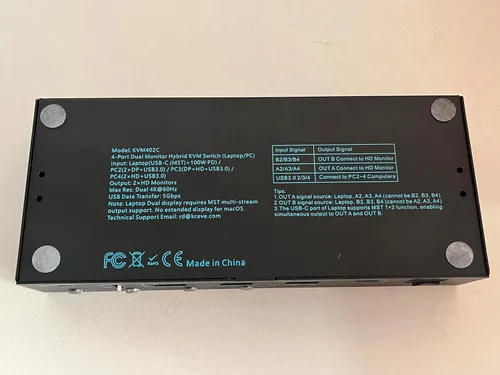 Vista 4 de 2 monitores 4 computadoras KVM Switch portátil y escritorio 4 puertos híbrido USB-C docking y doble Displayport y DP HDMI y Dual HDMI 4K@60Hz KVM