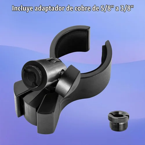 Vista 6 de BILIONE Soporte para micrófono, clip grande para accesorios de micrófono para soportes y trípode
