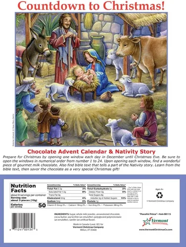 Vista 4 de Calendario de Adviento de chocolate Peaceful Prince, 2.65 onzas