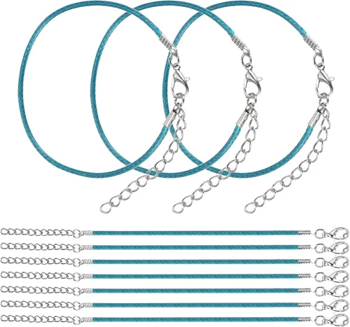 Vista 15 de MECCANIXITY 10 cordones de pulsera verde militar, pulsera de amistad ajustable de 9 pulgadas, cordón de poliéster encerado de 0.059 in con cierre
