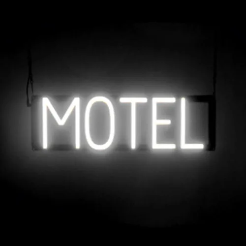 Vista 34 de SpellBrite HOTEL Sign Letrero relacionado con la hospitalidad con aspecto de neón, fuente de luz LED azul 19.8 x 6.3 pulgadas