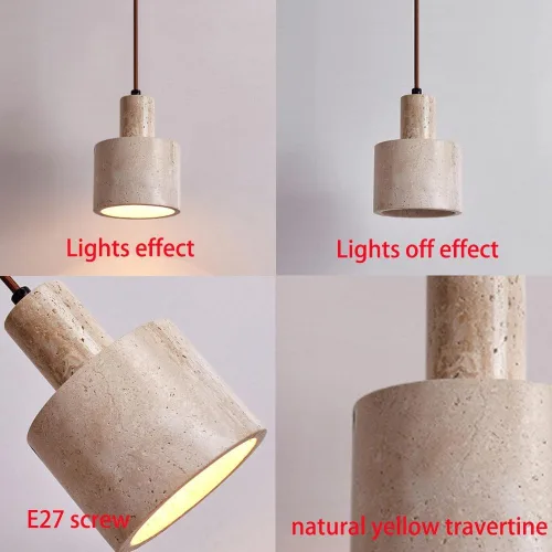 Vista 6 de Moderna lámpara colgante de 4.7 pulgadas, lámpara colgante cilíndrica retro nórdica para sala de estar, lámpara colgante de estilo japonés