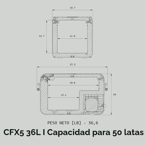 Vista 3 de Dometic CFX Electric Cooler Portable Freezer CFX5 & CFX3 Series AC/DC or Solar Powered CFX5-35L