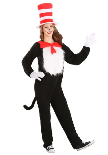 Vista 8 de Disfraz de Adulto Talla Grande de El Gato Ensombrerado Multicolor