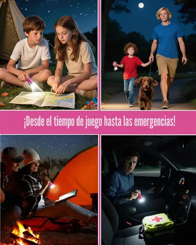 Vista 3 de Everbrite linterna mini, linterna LED con 3 modos, incluye 3 pilas AAA, linterna pequeña resistente al agua para emergencias y campamento, rosa