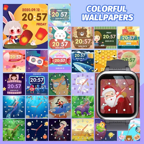 Vista 9 de Reloj inteligente para niños con juegos de rompecabezas, pantalla táctil HD, cámara de video, reproductor de música, podómetro, reloj despertador