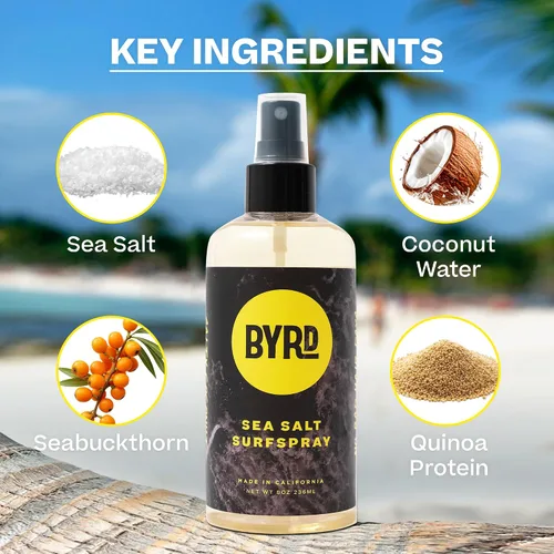 Vista 3 de BYRD - Spray de surf texturizante – Spray voluminizador para el cabello, añade brillo e hidratación, seguro para todo tipo de cabello, 6 onzas