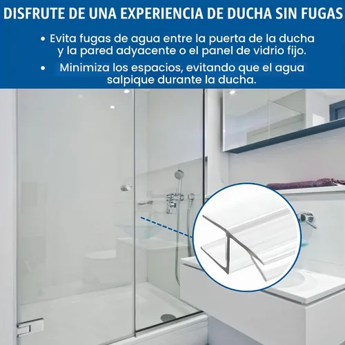 Vista 5 de KC Hardware - Tira de sellado lateral para puerta de ducha sin marco de 95 pulgadas, jamba H para puerta con inserto de vinilo (180 grados)