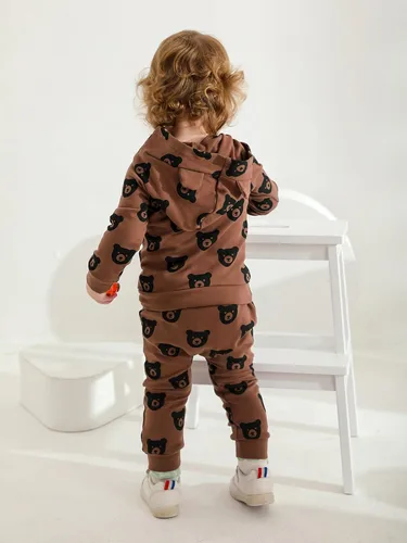 Vista 29 de Ropa de bebé niño niño manga larga con estampado de oso + pantalones deportivos