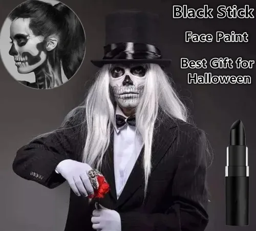 Vista 6 de Go Ho Barra de pintura facial negra fácil de colorear, tiras de ojos impermeables para palo de béisbol, accesorios de fútbol, lápiz labial y pintura
