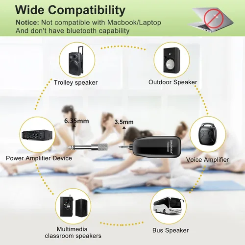 Vista 7 de Auriculares con Micrófono Inalámbrico, Sistema de Micrófono y Altavoz de Cabeza UHF, Auriculares Profesionales con Amplificador de Voz y Micrófonos