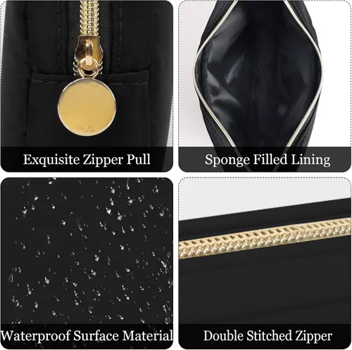 Vista 3 de XSUIOY Bolsa de maquillaje de viaje para bolso, bonita bolsa de maquillaje preparada para cosméticos, bolsa organizadora para mujeres, bolsa