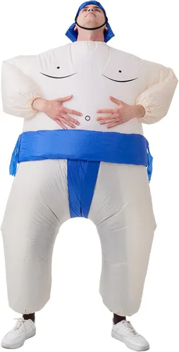 Vista 4 de Inflatable Sumo Costume for Adult, Blow Up Wrestling Suit Halloween