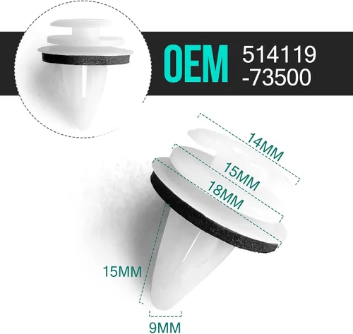 Vista 2 de 20 piezas de clips de retención para panel de guarnición de puerta con anillo de sellado de reemplazo para BMW #51411973500 Serie 3, 5 y 7 E46 E36