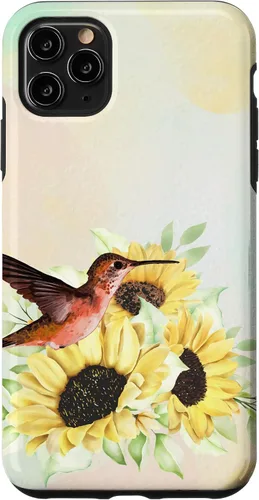 Vista 11 de iPhone 15 Lindo Colibrí Floral Para Los Amantes De Los Aves De La Caja De Girasol