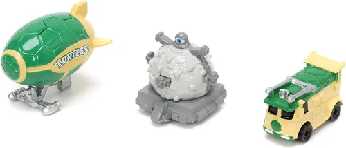 Vista 3 de Jada Teenage Mutant Ninja Turtles 1.65" Paquete de 3 autos fundidos a presión, juguetes para niños y adultos